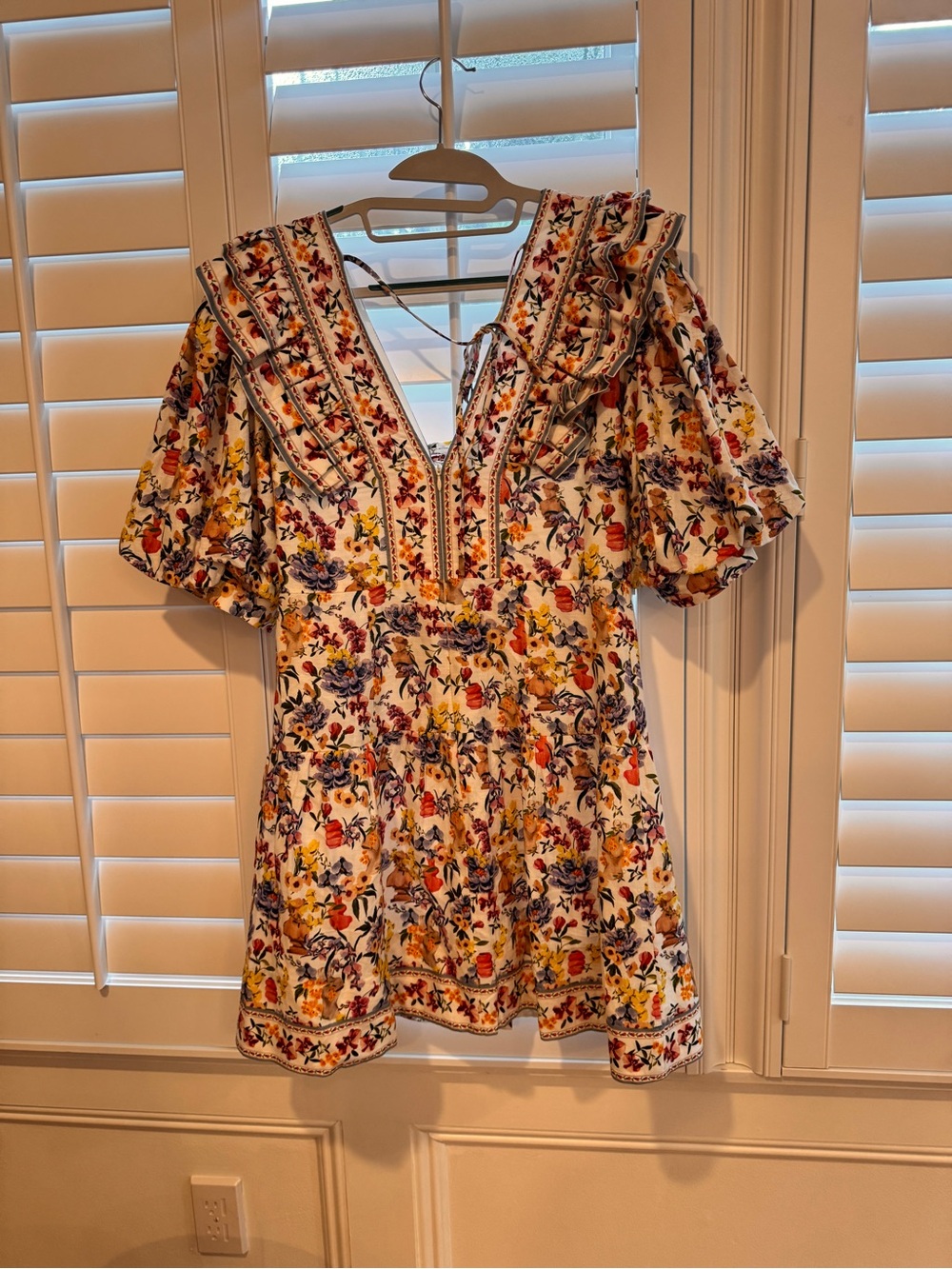 FARM Rio White Mini Dress with Multicolor Floral Embroidery - Picture 4 of 5